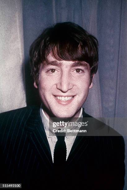 Closeup of John Lennon made in 1963.