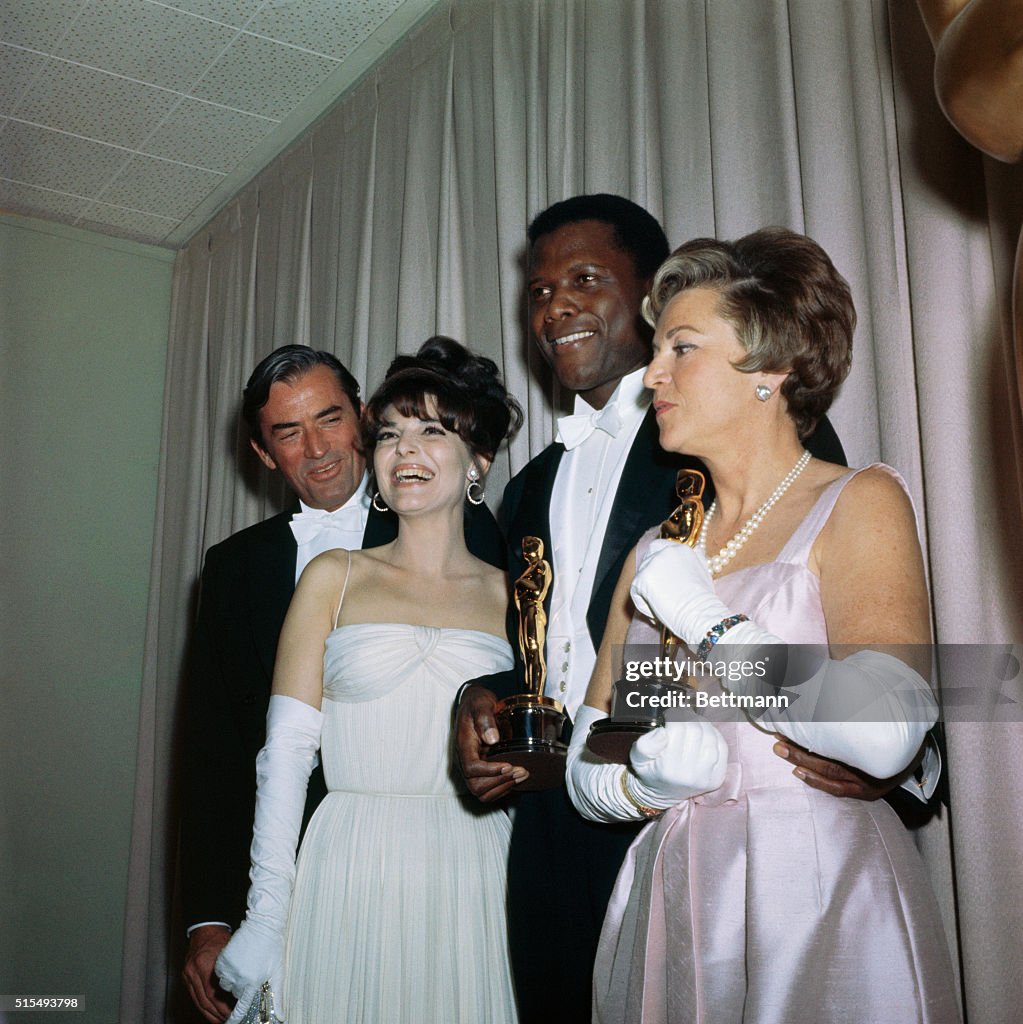 Academy Award Participants Posing on Stage