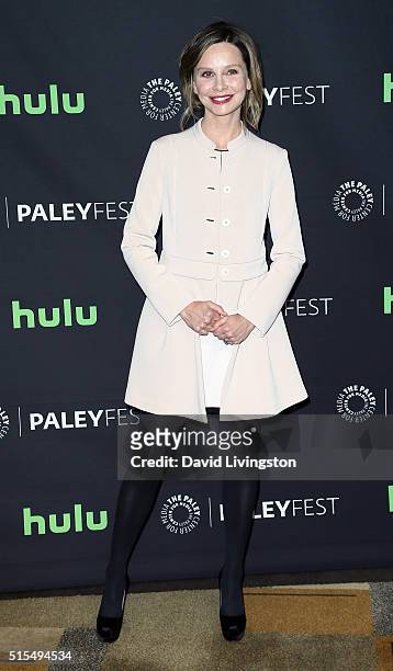 Actress Calista Flockhart attends The Paley Center For Media's 33rd Annual PaleyFest Los Angeles - "Supergirl" at the Dolby Theatre on March 13, 2016...