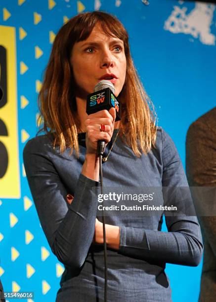 Actress Dolly Wells speak onstage during the premiere of "Black Mountain Poets" during the 2016 SXSW Music, Film + Interactive Festival at Alamo...