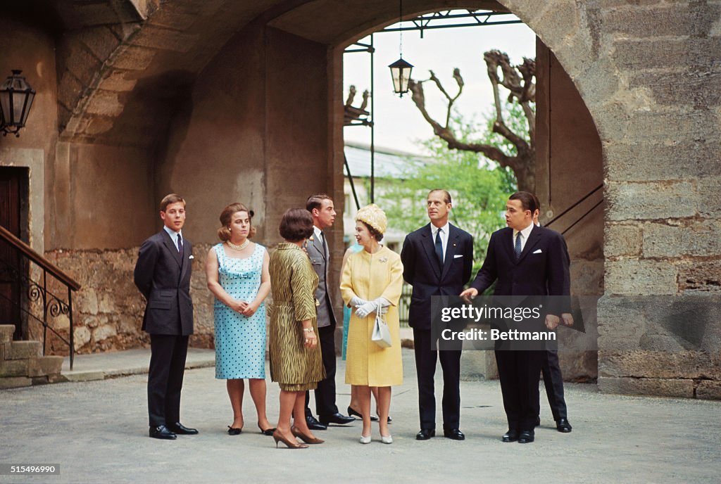 Queen Elizabeth with Prince Philip and Others