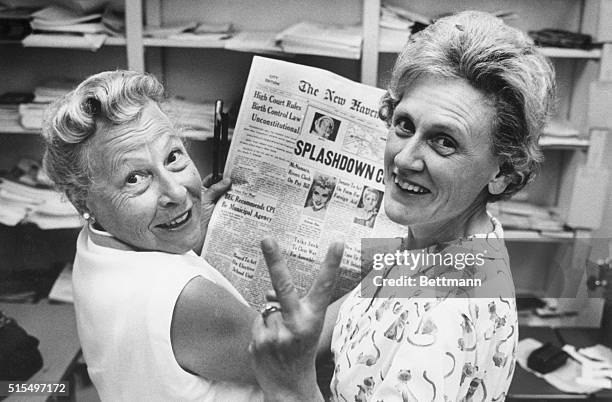 Mrs. Estelle Griswold , medical advisor and Executive director of the Planned Parenthood Clinic in New Haven, and Mrs. Ernest Jahncke, President of...