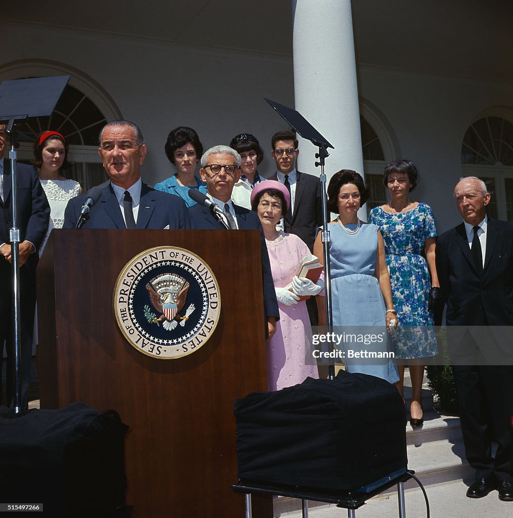 President Johnson Making a Speech