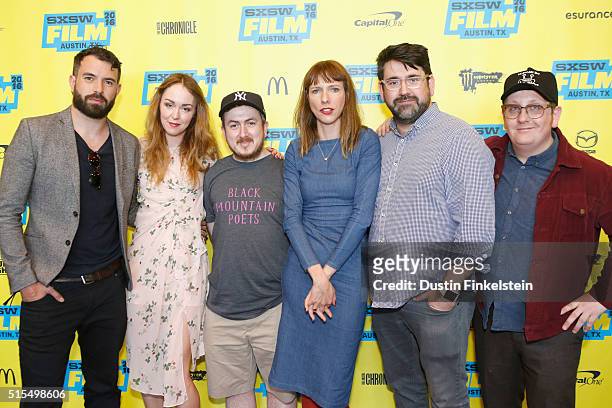 Actors Tom Cullen and Laura Patch, director Jamie Adams, actors Dolly Wells and Richard Elis, and cinematographer Ryan Owen Eddleston attend the...