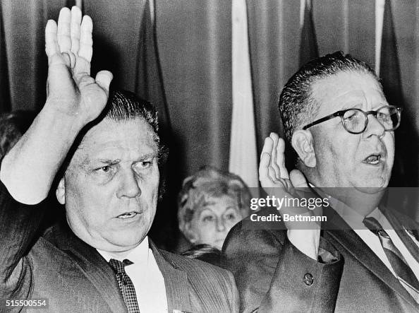 Jimmy Hoffa and Frank Fitzsimmons Taking Oath Jimmy Hoffa and Frank Fitzsimmons Taking Oath