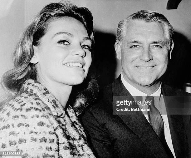 Actor Cary Grant and his wife, Dyan Cannon, are seen at the Savoy Hotel in London, August 3rd, during their current visit to England. The couple...