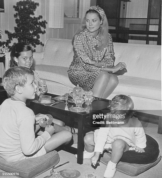 Ocean City, New Jersey: Princess Grace of Monaco, the former Grace Kelly of Philadelphia, relaxes at her seashore retreat with her children during...