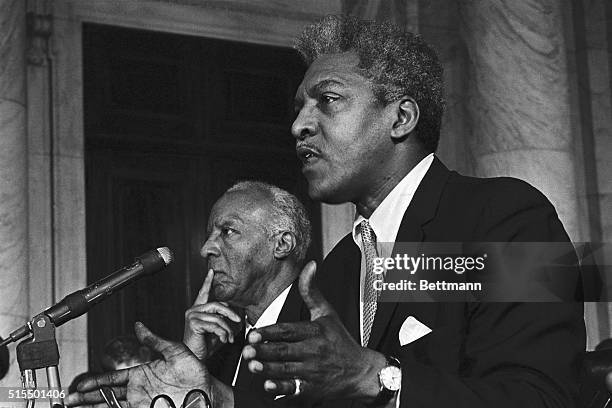 Two Negro leaders appeared before the Senate Government Operations subcommittee, as that group continued its hearings on the Federal role in urban...