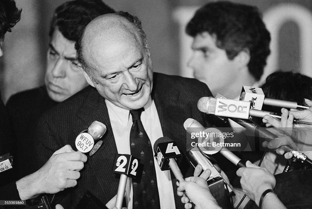 Ed Koch Addressing Reporters