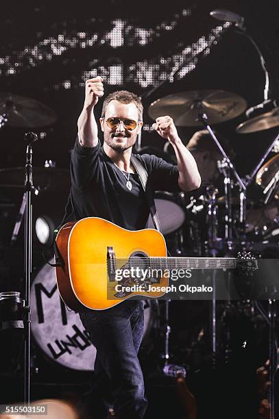 Eric Church performs on day 3 of C2C - Country 2 Country festival at The O2 Arena on March 13, 2016 in London, England.