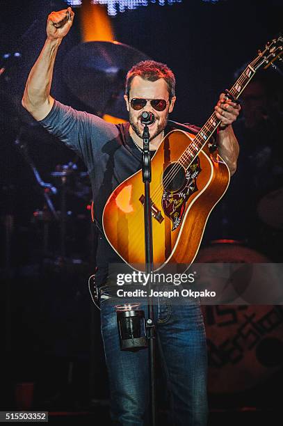 Eric Church performs on day 3 of C2C - Country 2 Country festival at The O2 Arena on March 13, 2016 in London, England.