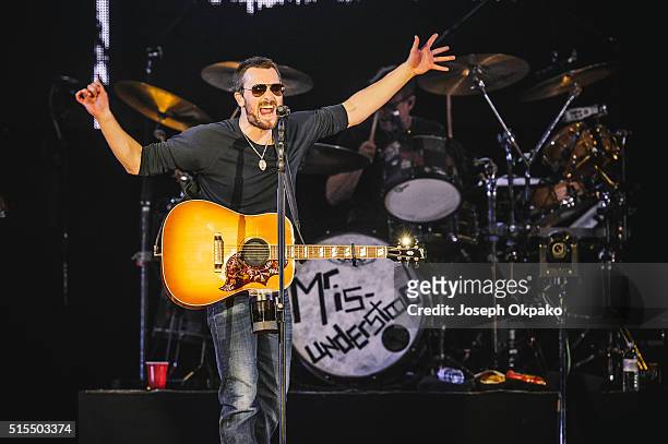 Eric Church performs on day 3 of C2C - Country 2 Country festival at The O2 Arena on March 13, 2016 in London, England.