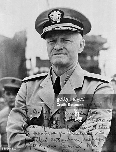 Admiral Chester W. Nimitz, Commander in chief of the Pacific Fleet.
