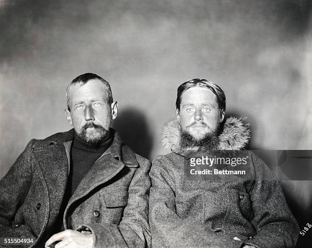 Captain Amundsen and Lieutenant Hansen during their stay in Alaska, 1906.