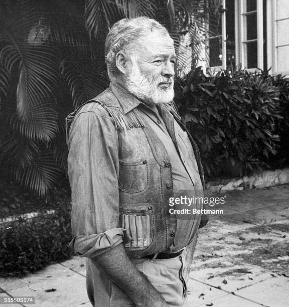 Ernest Hemingway, , American writer, in an undated photograph.