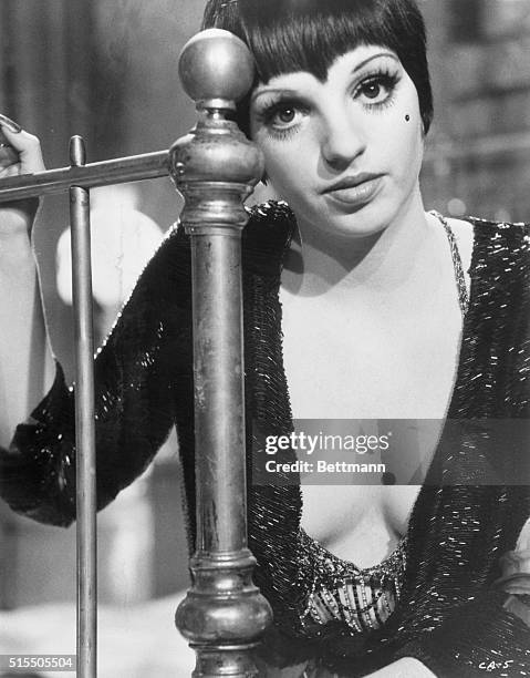Liza Minnelli as Sally Bowles in Cabaret directed by Bob Fosse. The motion picture was released in 1972.