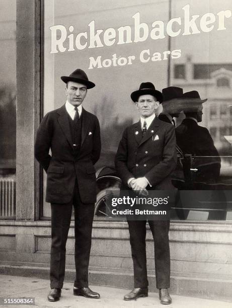 Eddy Rickenbacker with distributer George Morse in Minneapolis. Rickenbacker Motor Company, 1922-26.