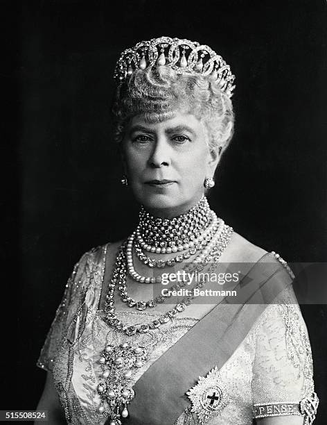 This picture was taken of Queen Mary specially for publication in connection with the Silver Jubilee which takes place on May 16th and is issued by...