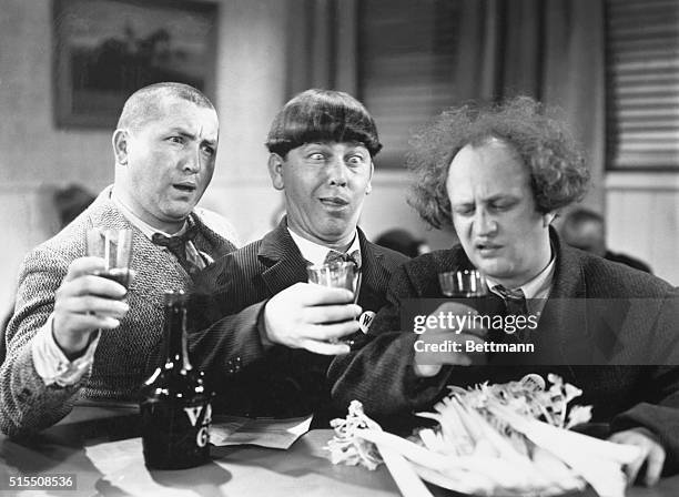 The Three Stooges in a drunken stupor.