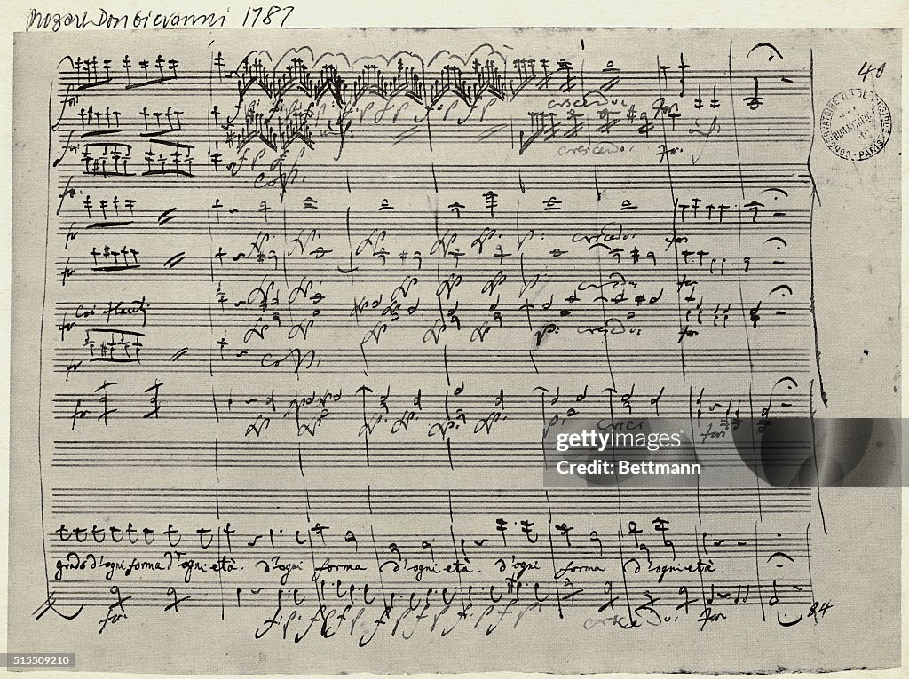 Musical Score of Don Giovanni by Mozart