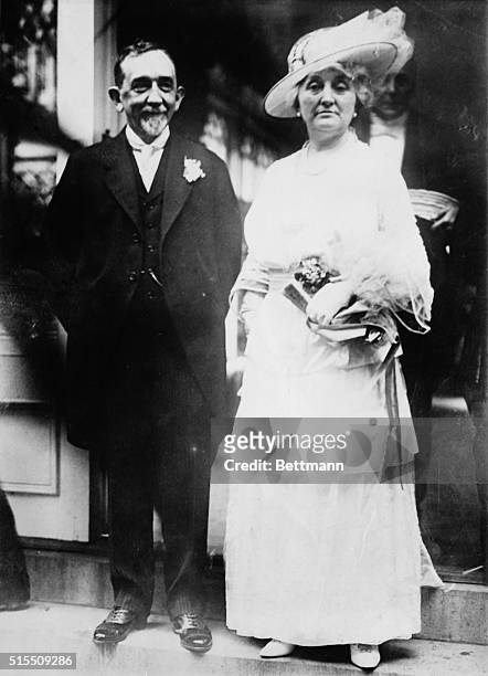 Portrait of Benjamin Duke , American tobacco industrialist, and one of the benefactors of Duke University. Shown standing with his wife. Undated...