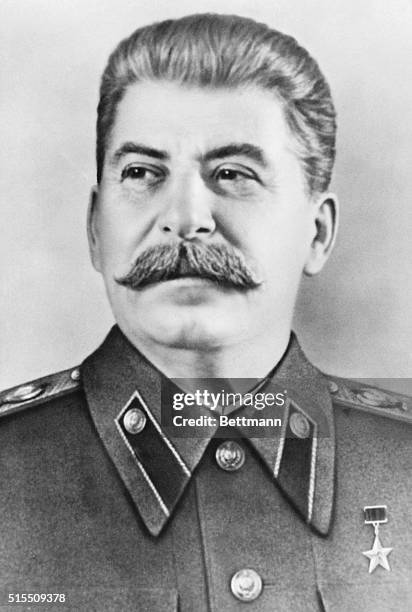 Joseph Stalin , Soviet political leader. For years this was the official portrait of Stalin.