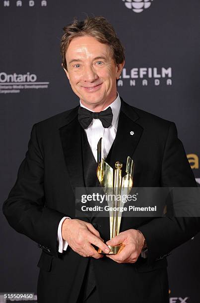 Martin Short poses in the press room at the 2016 Canadian Screen Awards at the Sony Centre for the Performing Arts on March 13, 2016 in Toronto,...