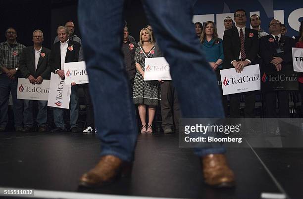 Senator Ted Cruz, a Republican from Texas and 2016 presidential candidate, speaks during a campaign rally at the Northland Performing Arts Center in...
