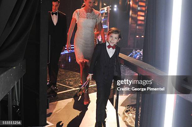 Jacob Tremblay poses backstage at the 2016 Canadian Screen Awards at the Sony Centre for the Performing Arts on March 13, 2016 in Toronto, Canada.