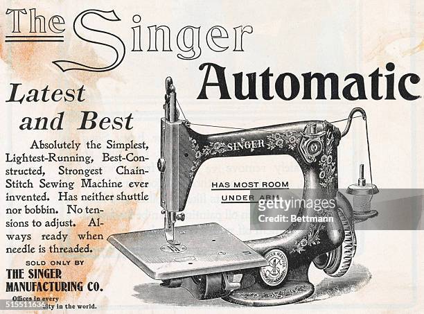 The Singer Automatic. Latest And Best. Absolutely the Simplest, Lightest-Running, Best Constructed, Strongest Chain Stitch Sewing Machine ever...