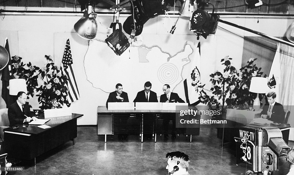 Hubert H. Humphrey and John F. Kennedy During Debate