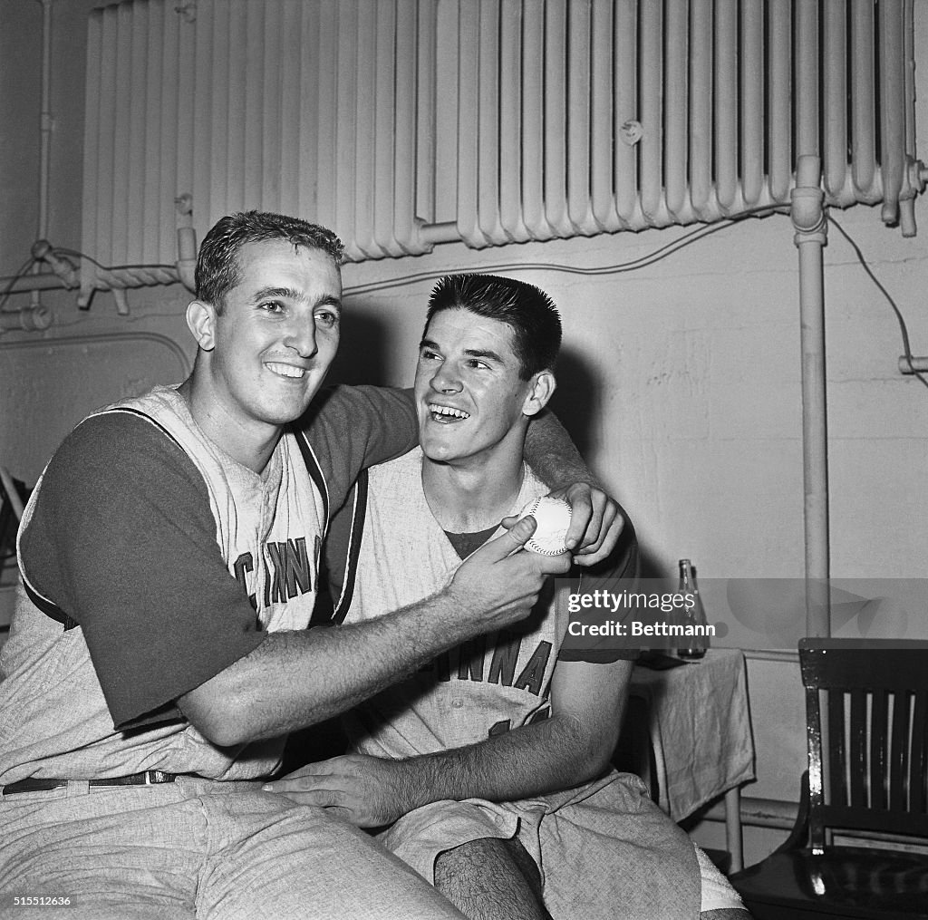 Pete Rose with Jim Maloney After Victory