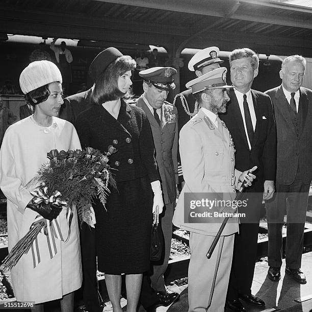 Jacqueline Kennedy and Her Highness Princess Ruth Desta, granddaughter of Emperor Haile Selassie I of Ethiopia, are shown together after Selassie...