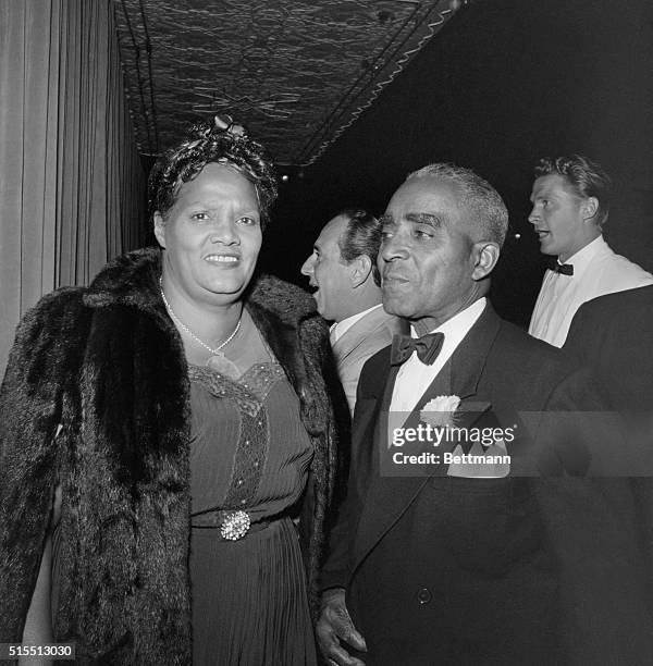 Ruby Dandridge and Harry Levett, associated Negro Press West Coast Representative are shown as they attended the fifteenth anniversary premiere of...