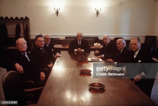 Washington, DC: Representative Hale Boggs, Representative of Louisiana. Seven man commission meets to begin work on its investigation of the...