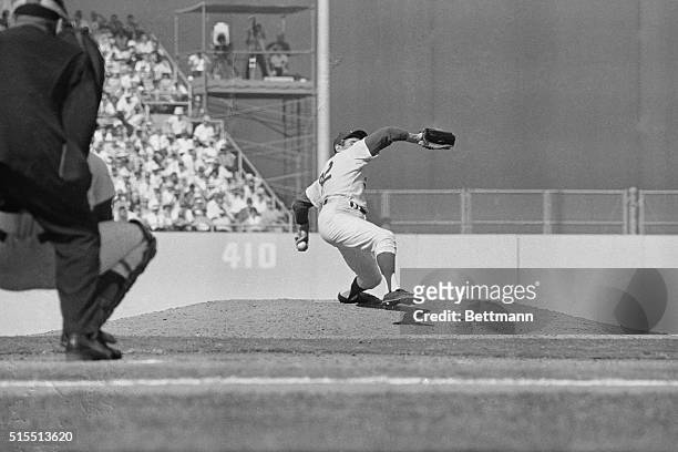 Sandy Koufax pitches the Dodgers into a 3-2 lead over the Minnesota Twins will four-hit shut out, striking out ten batters on the way. The win gave...