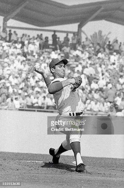 Sandy Koufax pitches the Dodgers into a 3-2 lead over the Minnesota Twins will four-hit shut out, striking out ten batters on the way. The win gave...