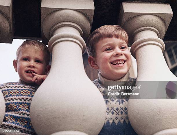 Tiresome Business. London: Posing for a photographer can be a tiresome business...but these two young Princes Edward and Andrew turn into a pleasure...