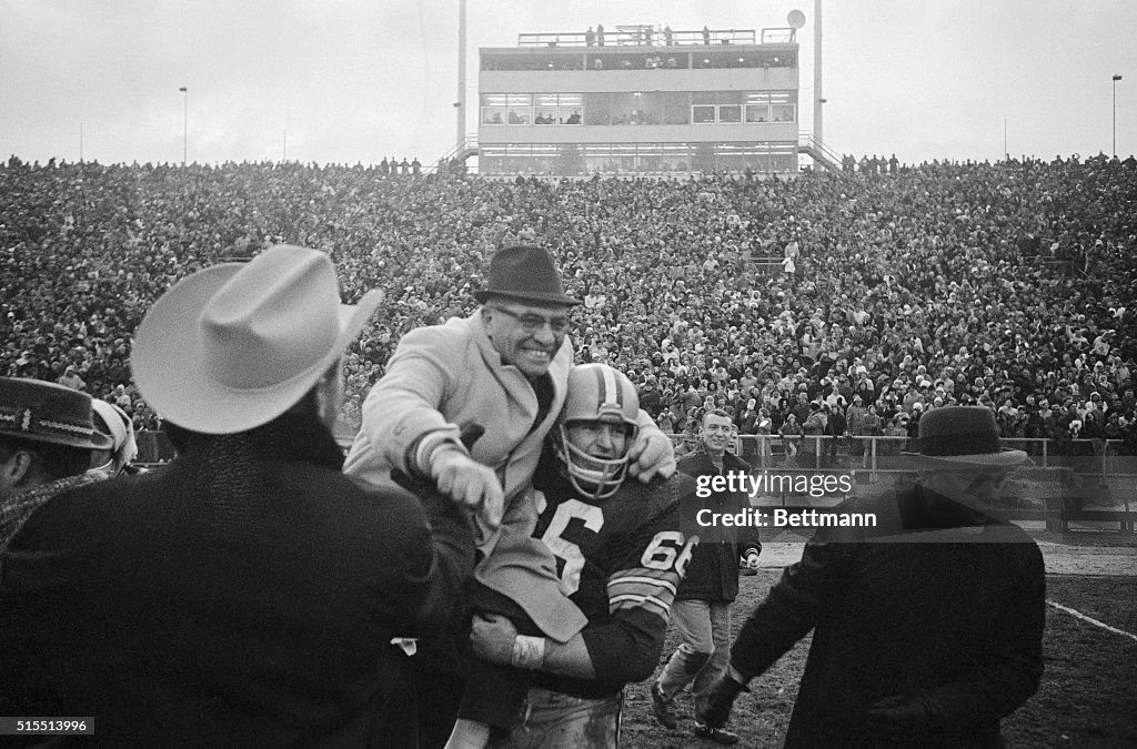 Vince Lombardi Celebrating NFL Title