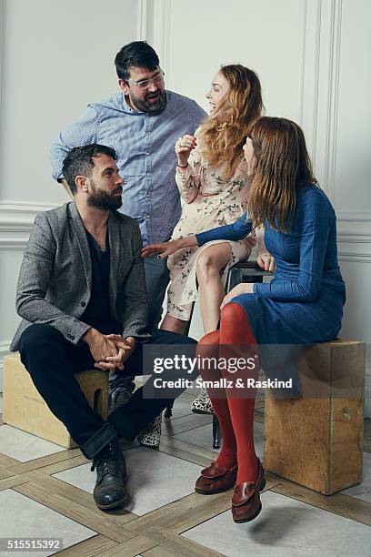 Actors Tom Cullen, Richard Elis, Laura Patch and Dolly Wells, of 'Black Mountain Poets' are photographed in the Getty Images SXSW Portrait Studio...