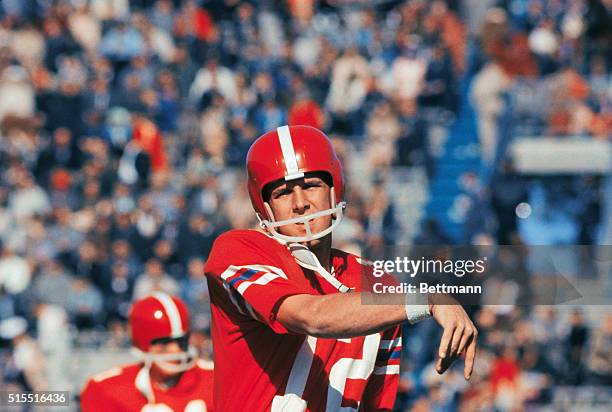 Randy Johnson, #12, Texas A&I-on the South Team in the senior Bowl game, here, January 8.