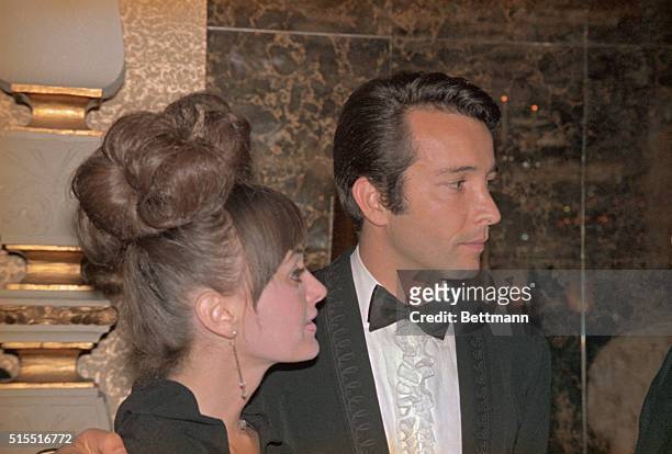 Herb Alpert and his wife at the Beverly Wilshire Hotel, February 7th, where Alpert and the Tijuana Brass received citations for their creation of a...