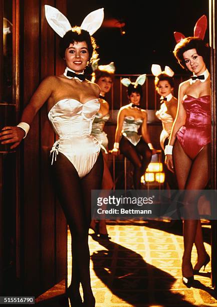 Bunny Bonnie , and Bunny Kelly , pose at the Chicago Playboy Club.