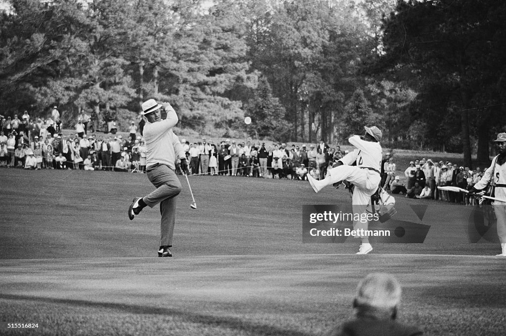 Jack Nicklaus Scoring Birdie in Masters Tournament