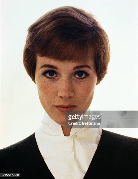 Closeup of actress Julie Andrews who is currently starred in the movie Sound of Music.