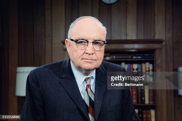 Washington, D.C.: Closeup of James O. Eastland , Chairman of the Senate Judiciary Committee.