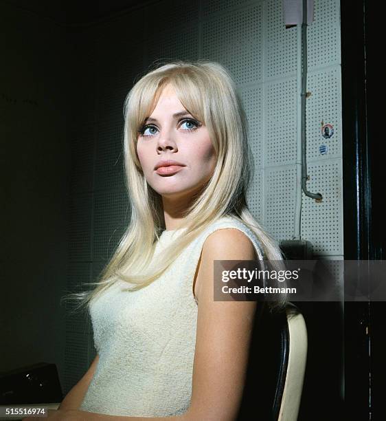Actress Britt Ekland on the set of the television show The Trials of O'Brien, where she will be making an appearance.
