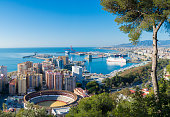 Aerial view of the city of Malaga Andalucia Spain