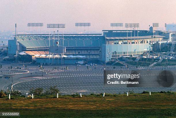 Aerial views of Dodger Stadium, home of the World Champion Los Angeles Dodgers.