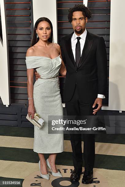 Actress Jurnee Smollett-Bell and Josiah Bell arrive at the 2016 Vanity Fair Oscar Party Hosted By Graydon Carter at Wallis Annenberg Center for the...